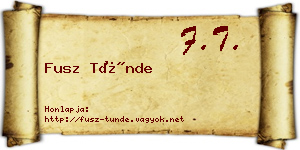 Fusz Tünde névjegykártya