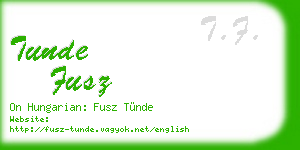 tunde fusz business card