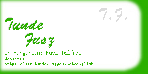 tunde fusz business card